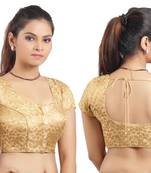 Golden Ready Made Stitched Padded Printed Blouse