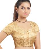 Golden Ready Made Stitched Padded Printed Blouse