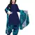 Navy-Blue Floral Print Cotton Unstitched Salwar Kameez With Dupatta