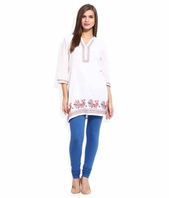 Blue churidaar cotton leggings 2