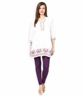 Purple churidaar cotton leggings 2