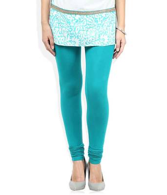 Graceful sea blue churidaar cotton leggings 1