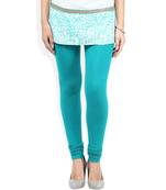 Graceful sea blue churidaar cotton leggings