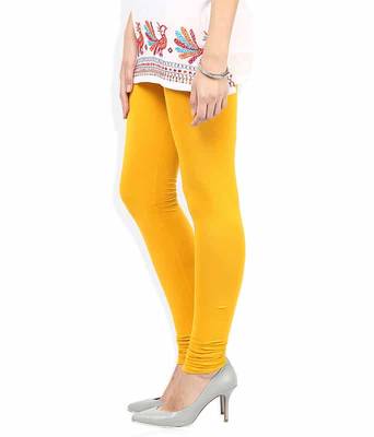 Abstracta yellow churidaar cotton leggings 3