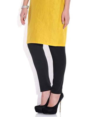 Black churidaar cotton leggings 3