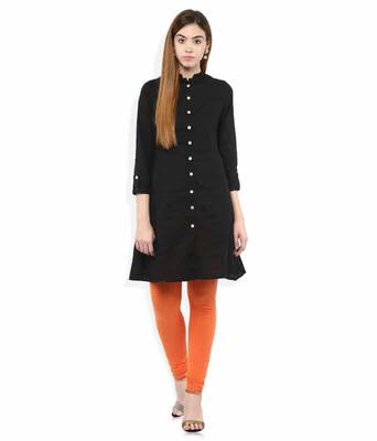 Orange churidaar cotton leggings 2