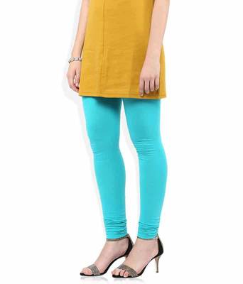 Mexicali turquoise blue churidaar cotton leggings 3