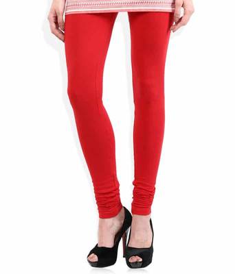 Pure red churidaar cotton leggings 1