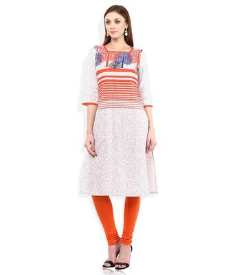 Orange churidaar cotton leggings 2