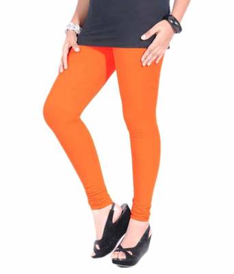 Orange churidaar cotton leggings 2