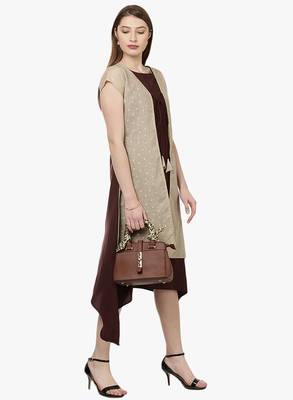 maroon faux crepe crepe  kurti 1