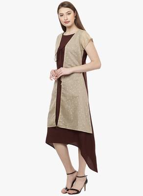 maroon faux crepe crepe  kurti 2