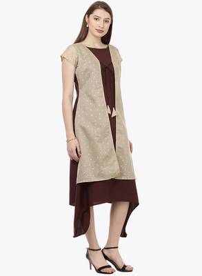 maroon faux crepe crepe  kurti 3