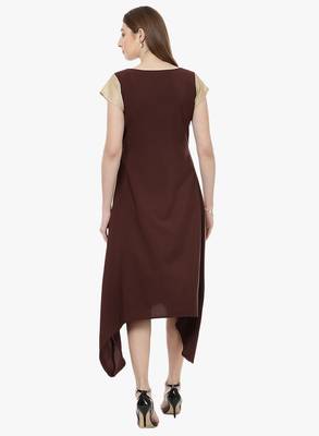 maroon faux crepe crepe  kurti 4