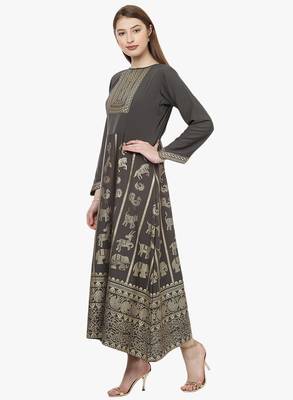grey faux crepe crepe  kurti 2