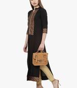 black faux crepe crepe  kurti