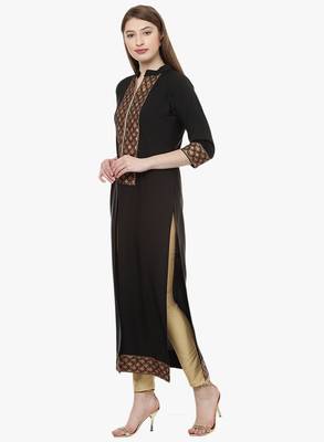 black faux crepe crepe  kurti 2