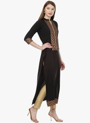 black faux crepe crepe  kurti 3