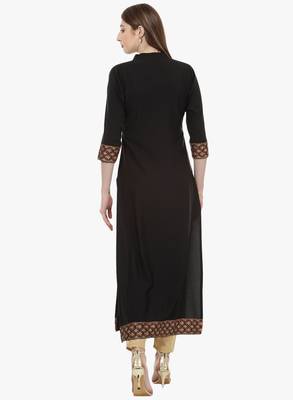 black faux crepe crepe  kurti 4