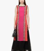 pink faux crepe crepe  kurti