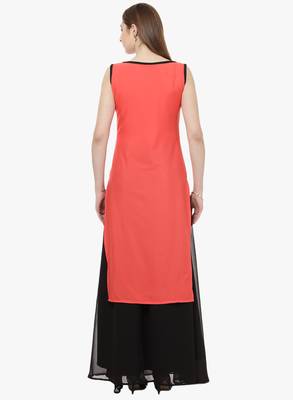 pink faux crepe crepe  kurti 4