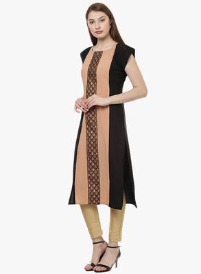black faux crepe crepe  kurti 2