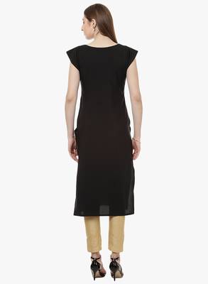 black faux crepe crepe  kurti 4