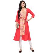 multicolor faux crepe crepe  kurti