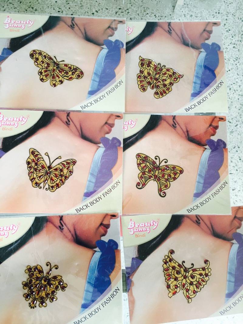 6 Card Crystal Butterfly Sticker Body Tattoo