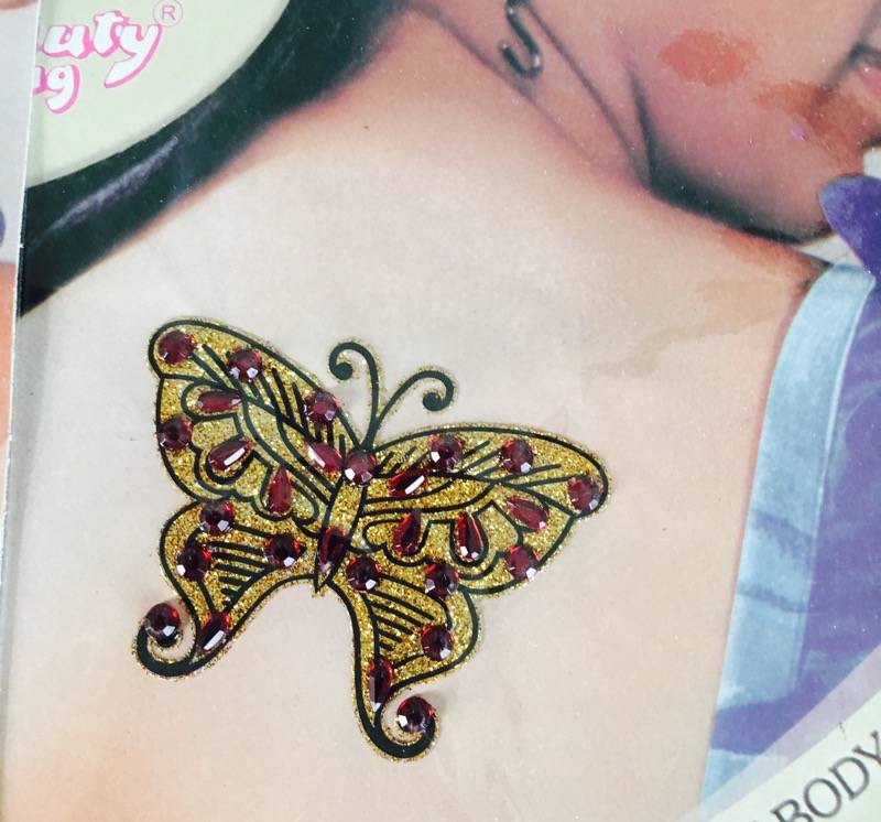 6 Card Crystal Butterfly Sticker Body Tattoo