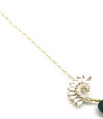 Unique Shaped Maang Tikka Decorated With Kundan And Crystal
