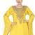 Yellow Hand Stitched Chiffon 100% Polyester Festive Wear Arab Islamic Kaftan