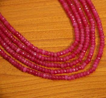 5 Line Semi Precious Stone Pink Beaded Necklace 3