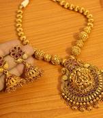 Antique Gold Look Fine Temple Jewellery Necklace Set