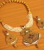 Kundan Polki Gold Look Antique Fine Necklace Set