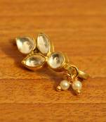 Leaf Pattern Uncut Kundan polki  Marathi Nose Ring