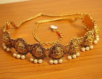 Multicolour Temple Jewellery Wedding Waistbelt 3
