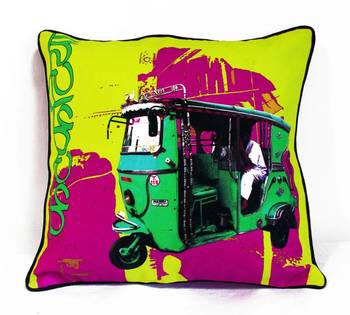 Green Taxi Cushion Cover 1