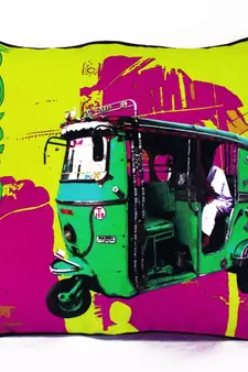 Green Taxi Cushion Cover