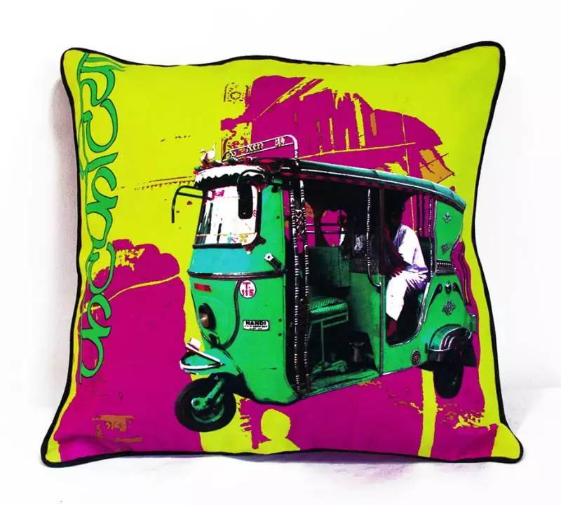 Green Taxi Cushion Cover