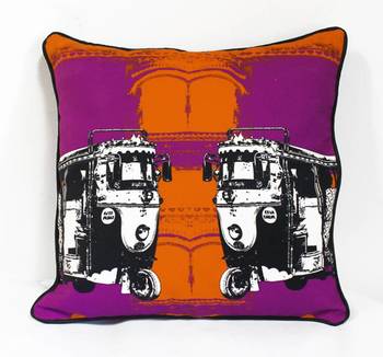 Two B & W Taxi Cushion Cover 1
