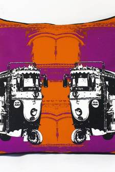 Two B & W Taxi Cushion Cover