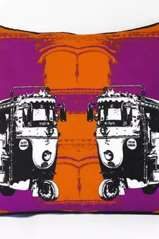 Two B & W Taxi Cushion Cover