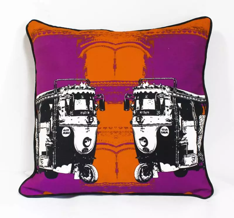Two B & W Taxi Cushion Cover