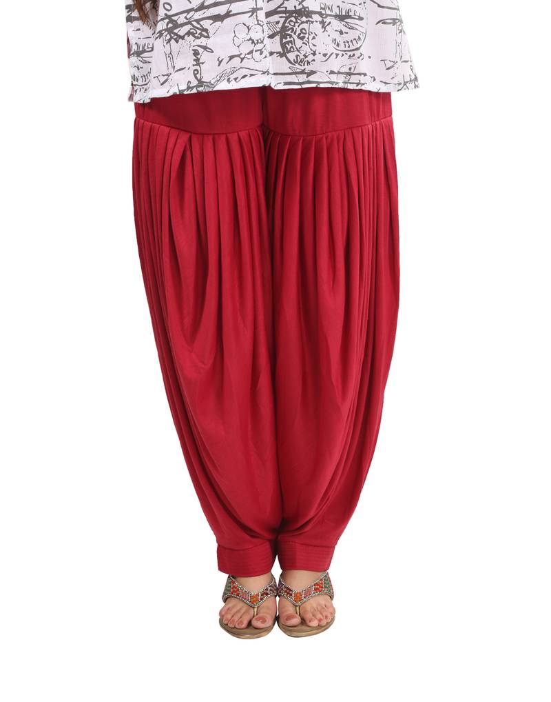 Blood Red Patiala Lycra Salwar