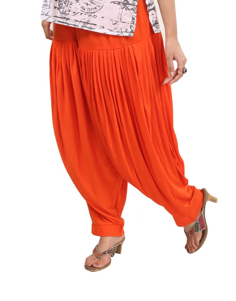 Orange Patiala Lycra Salwar