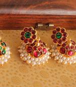 Beautiful Pearl Kemp Temple Jhumkka Combo Se 