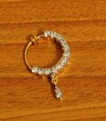Gold Plated Diamond Look Pressable Nose Ring