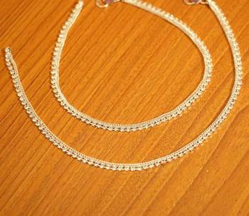 Silver Plated Zircon Studded Anklets 1