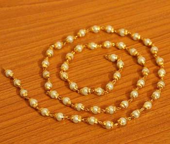 Pearl Gold Look Single Line Necklace 1